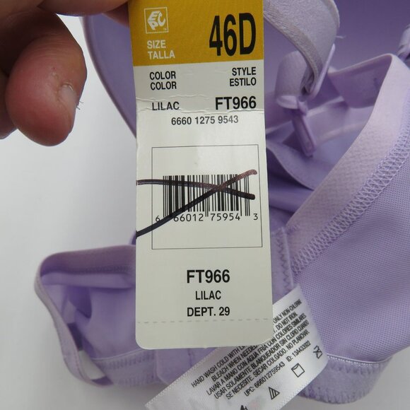 Fruit Of The Loom Bra Size 46D Purple Fit for Me Full Coverage Underwire New - Picture 8 of 8